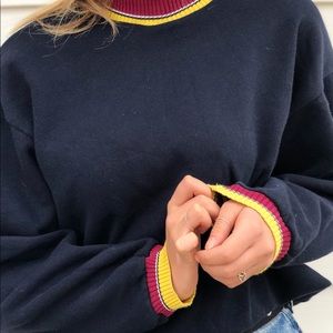 Blue Sweatshirt with Red&Yellow sleeves||🌃